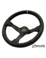 GKTech 350MM Deep Dished Perforated Leather Steering Wheel (RED STRIPE) GKTech 350MM Deep Dished Perforated Leather Steering Wheel (RED STRIPE)