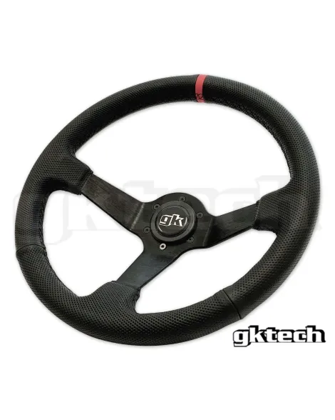 GKTech 350MM Deep Dished Perforated Leather Steering Wheel (RED STRIPE) GKTech 350MM Deep Dished Perforated Leather Steering Wheel (RED STRIPE)