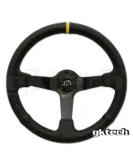 GKTech 350MM Deep Dished Perforated Leather Steering Wheel (YELLOW STRIPE) GKTech 350MM Deep Dished Perforated Leather Steering Wheel (YELLOW STRIPE)