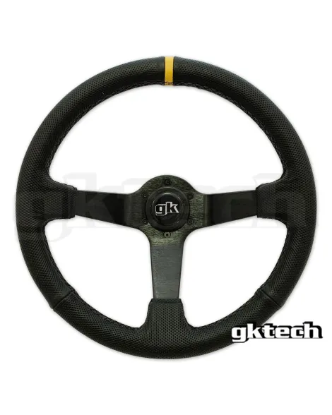 GKTech 350MM Deep Dished Perforated Leather Steering Wheel (YELLOW STRIPE) GKTech 350MM Deep Dished Perforated Leather Steering Wheel (YELLOW STRIPE)