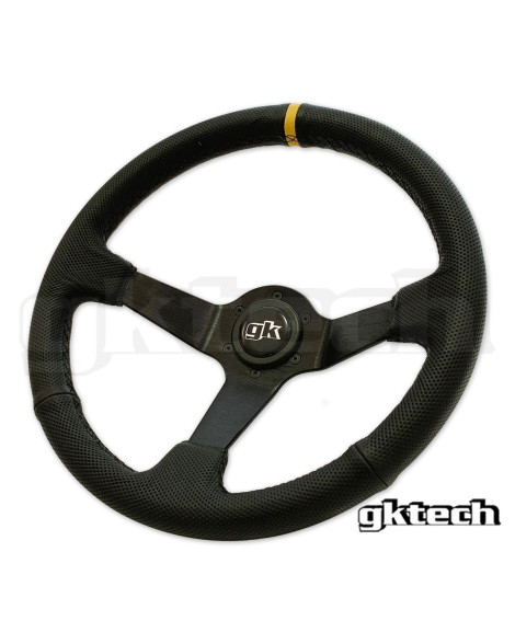 GKTech 350MM Deep Dished Perforated Leather Steering Wheel (YELLOW STRIPE) GKTech 350MM Deep Dished Perforated Leather Steering Wheel (YELLOW STRIPE)
