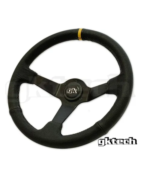 GKTech 350MM Deep Dished Perforated Leather Steering Wheel (YELLOW STRIPE) GKTech 350MM Deep Dished Perforated Leather Steering Wheel (YELLOW STRIPE)