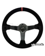 GKTech 350MM Deep Dished Suede Steering Wheel (RED STRIPE) GKTech 350MM Deep Dished Suede Steering Wheel (RED STRIPE)