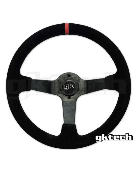 GKTech 350MM Deep Dished Suede Steering Wheel (RED STRIPE) GKTech 350MM Deep Dished Suede Steering Wheel (RED STRIPE)
