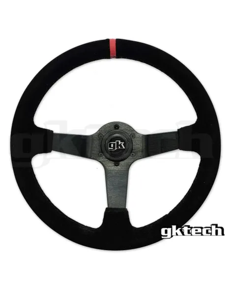 GKTech 350MM Deep Dished Suede Steering Wheel (RED STRIPE) GKTech 350MM Deep Dished Suede Steering Wheel (RED STRIPE)