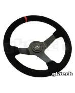 GKTech 350MM Deep Dished Suede Steering Wheel (RED STRIPE) GKTech 350MM Deep Dished Suede Steering Wheel (RED STRIPE)