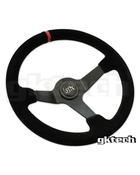 GKTech 350MM Deep Dished Suede Steering Wheel (RED STRIPE) GKTech 350MM Deep Dished Suede Steering Wheel (RED STRIPE)