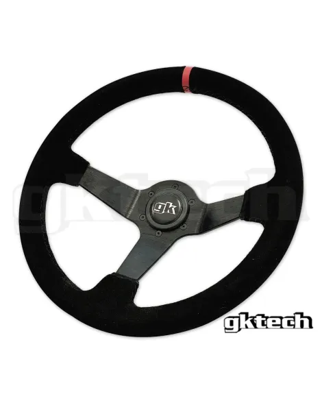 GKTech 350MM Deep Dished Suede Steering Wheel (RED STRIPE) GKTech 350MM Deep Dished Suede Steering Wheel (RED STRIPE)