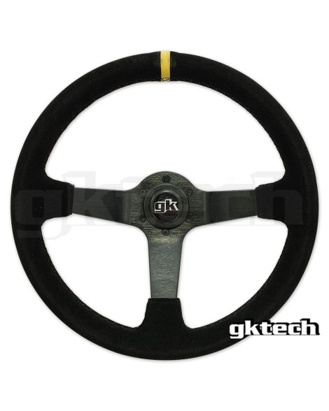GKTech 350MM Deep Dished Suede Steering Wheel (YELLOW STRIPE) GKTech 350MM Deep Dished Suede Steering Wheel (YELLOW STRIPE)