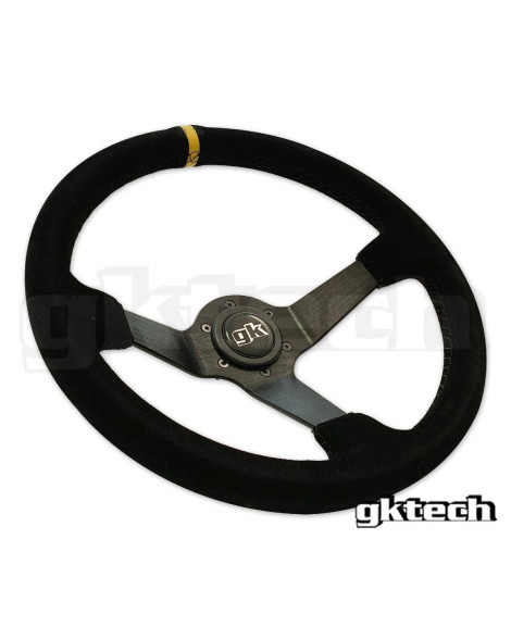 GKTech 350MM Deep Dished Suede Steering Wheel (YELLOW STRIPE) GKTech 350MM Deep Dished Suede Steering Wheel (YELLOW STRIPE)