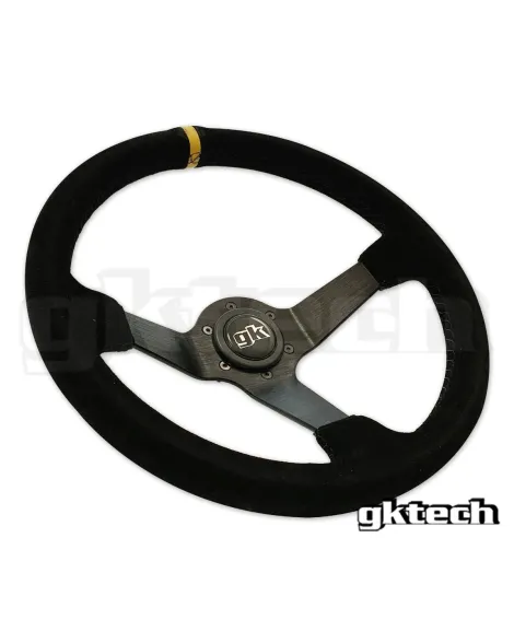 GKTech 350MM Deep Dished Suede Steering Wheel (YELLOW STRIPE) GKTech 350MM Deep Dished Suede Steering Wheel (YELLOW STRIPE)