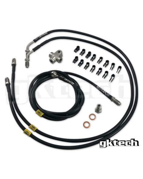 Nissan S13/S14/S15/R32/R33/R34 GKTech 2 Pot Nissan Standalone SS Braided Brake Line Kit Nissan S13/S14/S15/R32/R33/R34 GKTech 2 Pot Nissan Standalone SS Braided Brake Line Kit