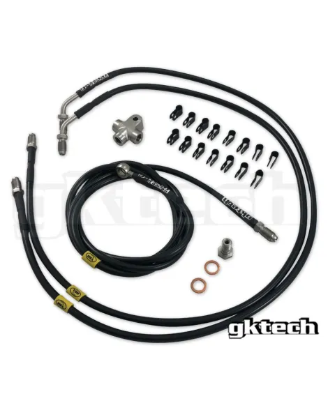 Nissan S13/S14/S15/R32/R33/R34 GKTech 2 Pot Nissan Standalone SS Braided Brake Line Kit Nissan S13/S14/S15/R32/R33/R34 GKTech 2 Pot Nissan Standalone SS Braided Brake Line Kit