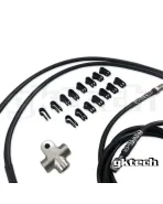 Nissan S13/S14/S15/R32/R33/R34 GKTech 2 Pot Nissan Standalone SS Braided Brake Line Kit Nissan S13/S14/S15/R32/R33/R34 GKTech 2 Pot Nissan Standalone SS Braided Brake Line Kit