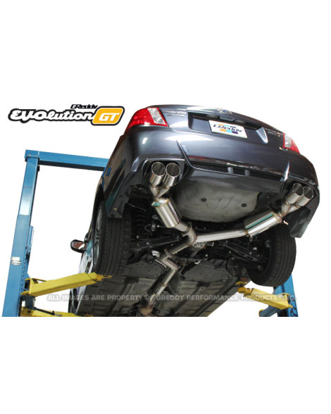 Subaru Impreza WRX/STI Sedan 11-14 GReddy EVOlution GT Dual Muffler Cat-Back Exhaust System Subaru Impreza WRX/STI Sedan 11-14 GReddy EVOlution GT Dual Muffler Cat-Back Exhaust System