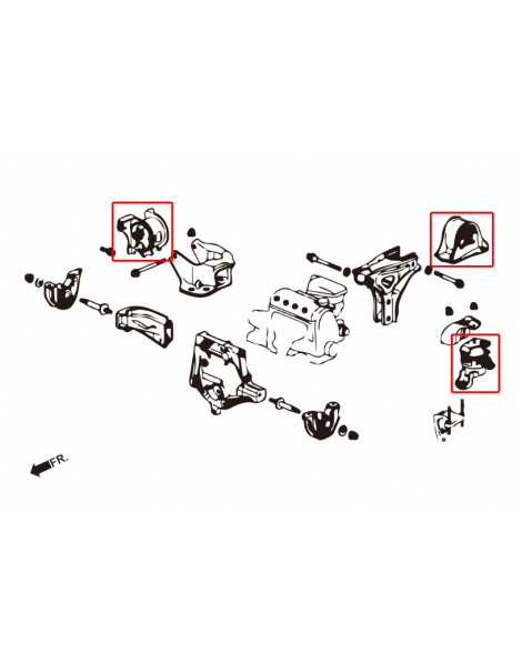 Honda Civic EK AT/MT HARDRACE Harden Engine Mount 3Pcs/Set Honda Civic EK AT/MT HARDRACE Harden Engine Mount 3Pcs/Set