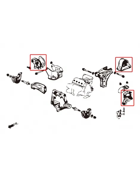 Honda Civic EK AT/MT HARDRACE Harden Engine Mount 3Pcs/Set Honda Civic EK AT/MT HARDRACE Harden Engine Mount 3Pcs/Set