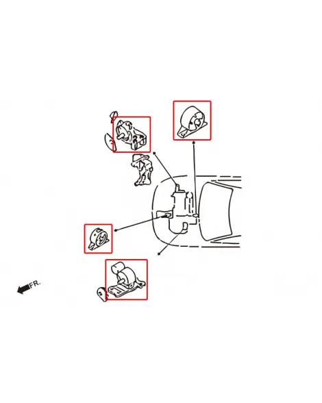 Mitsubishi Lancer 97-00 Manual 1.6 HARDRACE Harden Engine Mount 4Pcs/Set