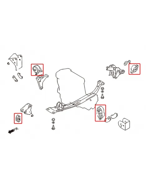 Nissan Primera 93-96 P10 Manual HARDRACE Reinforced Engine Mount 4Pcs