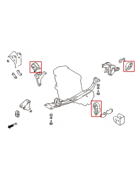 Nissan Primera 93-96 Automatic HARDRACE Reinforced Engine Mount 3Pcs/Set