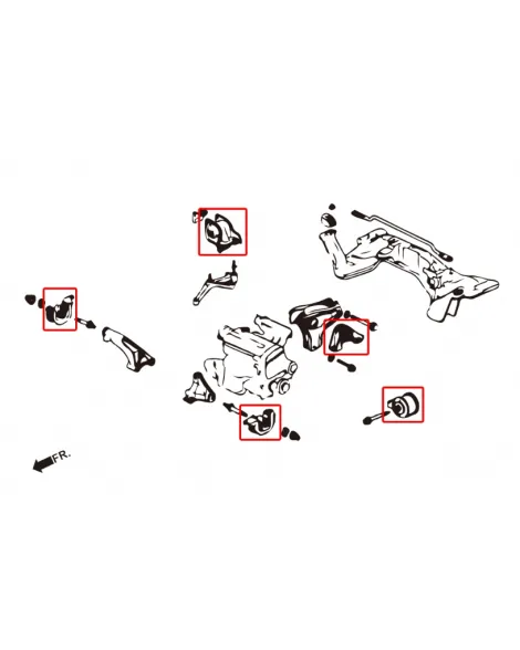 Honda Civic EG AT HARDRACE Harden Engine Mount 5Pcs/Set Honda Civic EG AT HARDRACE Harden Engine Mount 5Pcs/Set