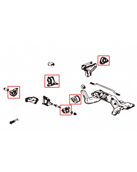 Honda Integra DC2 MT B16/B18 HARDRACE Harden Engine Mount (Harden Rubber) 5Pcs/Set Honda Integra DC2 MT B16/B18 HARDRACE Harden Engine Mount (Harden Rubber) 5Pcs/Set