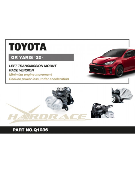 Toyota GR Yaris 2020-2024 AWD HARDRACE Left Side Transmission Mount Q1036 Toyota GR Yaris 2020-2024 AWD HARDRACE Left Side Transmission Mount Q1036