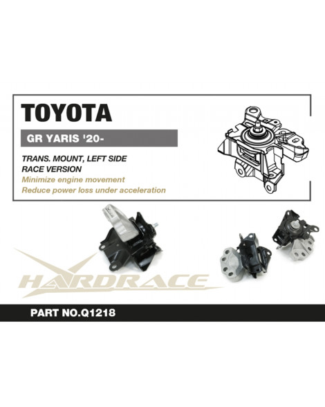 Toyota GR Yaris 2020-2024 AWD HARDRACE Left Side Transmission Mount RACE Q1218 Toyota GR Yaris 2020-2024 AWD HARDRACE Left Side Transmission Mount RACE Q1218