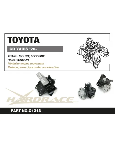 Toyota GR Yaris 2020-2024 AWD HARDRACE Left Side Transmission Mount RACE Q1218 Toyota GR Yaris 2020-2024 AWD HARDRACE Left Side Transmission Mount RACE Q1218