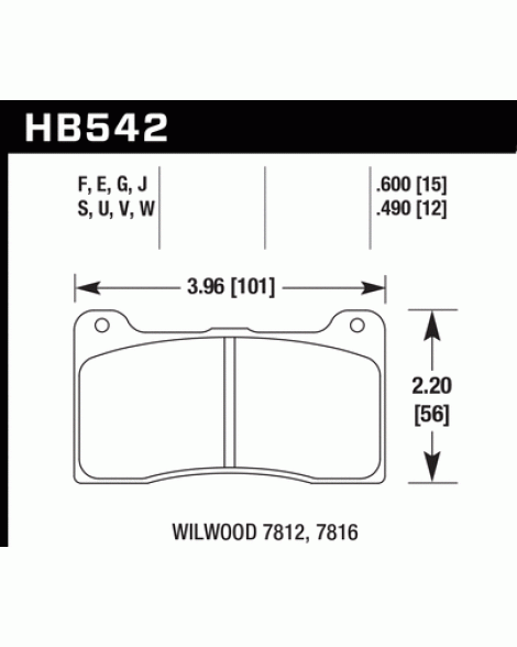 Wilwood 7816 12mm Caliper Hawk Performance Brake Pads DTC-30 Wilwood 7816 12mm Caliper Hawk Performance Brake Pads DTC-30