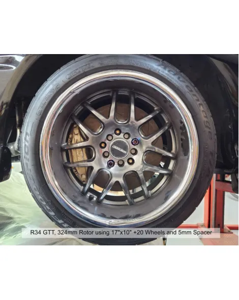 Nissan R34 GTT Skyline GKTech HFM.Parts 324mm Front Brake Upgrade Kit Nissan R34 GTT Skyline GKTech HFM.Parts 324mm Front Brake Upgrade Kit