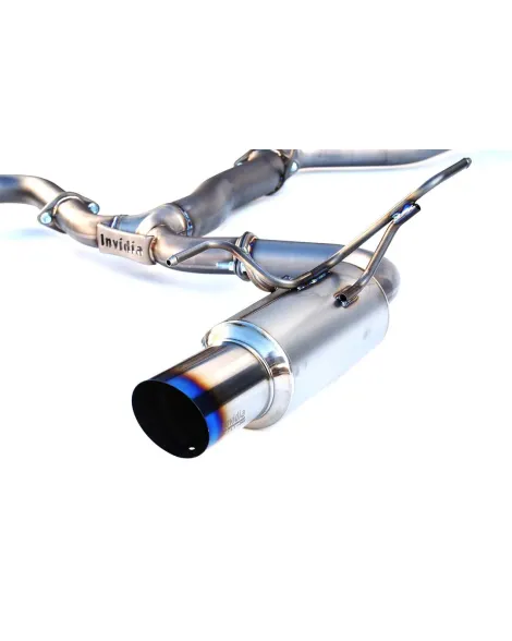 Invidia 80mm N1 Titanium Cat Back Exhaust System Dual Burnt Titanium Tips Subaru WRX/STI Saloon 08-14 Invidia 80mm N1 Titanium Cat Back Exhaust System Dual Burnt Titanium Tips Subaru WRX/STI Saloon 08-14