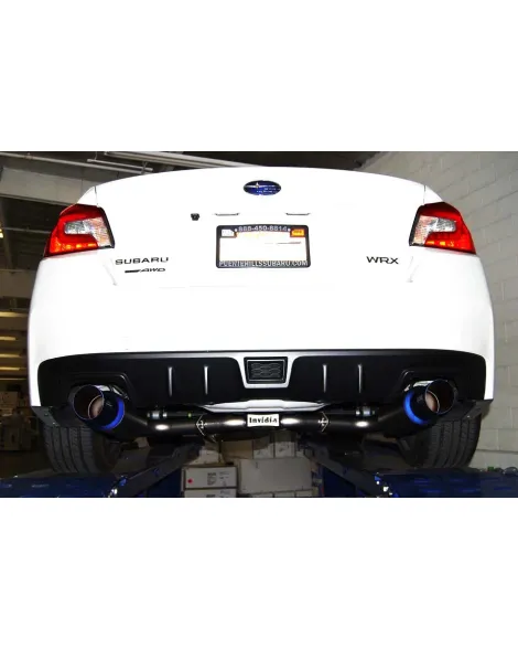 Invidia 80mm N1 Titanium Cat Back Exhaust System Dual Burnt Titanium Tips Subaru WRX/STI Saloon 08-14 Invidia 80mm N1 Titanium Cat Back Exhaust System Dual Burnt Titanium Tips Subaru WRX/STI Saloon 08-14