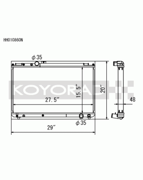 Toyota Chaser JZX100 Koyo Racing Performance Aluminium N-Flo Radiator Toyota Chaser JZX100 Koyo Racing Performance Aluminium N-Flo Radiator