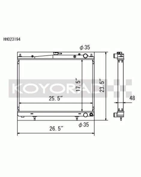 Nissan R34 Skyline GTR 00-02 Koyo Racing Performance Aluminium Radiator Nissan R34 Skyline GTR 00-02 Koyo Racing Performance Aluminium Radiator