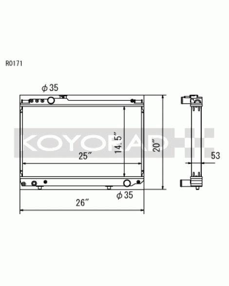 Toyota Supra MK3 86-92 2.5L Koyo Racing Performance Aluminium R-Core Radiator Toyota Supra MK3 86-92 2.5L Koyo Racing Performance Aluminium R-Core Radiator