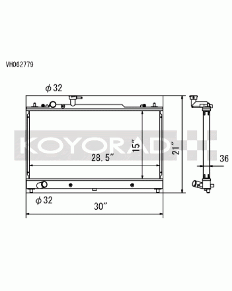 Mazda 6 MPS Mazdaspeed 06-08 Koyo Racing Performance Aluminium V-Core Radiator Mazda 6 MPS Mazdaspeed 06-08 Koyo Racing Performance Aluminium V-Core Radiator