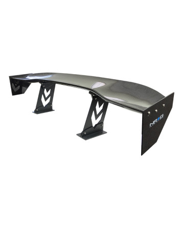 NRG Universal 59Inch Carbon Fiber Spoiler w/NRG Logo Large End Plates