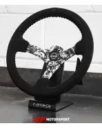 NRG Black Suede w/Digi-Camo Spokes Deep Dish Steering Wheel 350mm
