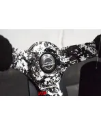 NRG Black Suede w/Digi-Camo Spokes Deep Dish Steering Wheel 350mm