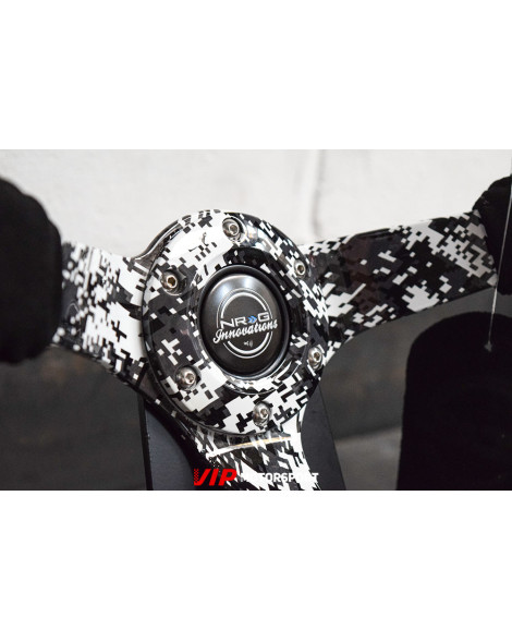 NRG Black Suede w/Digi-Camo Spokes Deep Dish Steering Wheel 350mm NRG Black Suede w/Digi-Camo Spokes Deep Dish Steering Wheel 350mm
