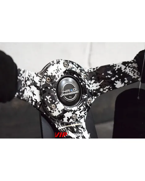 NRG Black Suede w/Digi-Camo Spokes Deep Dish Steering Wheel 350mm NRG Black Suede w/Digi-Camo Spokes Deep Dish Steering Wheel 350mm