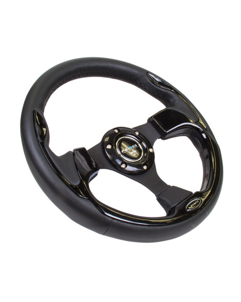 NRG Pilota Series Steering Wheel 320mm Black w/Gloss Black Trim NRG Pilota Series Steering Wheel 320mm Black w/Gloss Black Trim