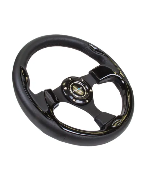 NRG Pilota Series Steering Wheel 320mm Black w/Gloss Black Trim NRG Pilota Series Steering Wheel 320mm Black w/Gloss Black Trim