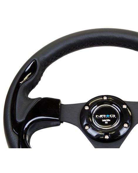 NRG Pilota Series Steering Wheel 320mm Black w/Gloss Black Trim NRG Pilota Series Steering Wheel 320mm Black w/Gloss Black Trim