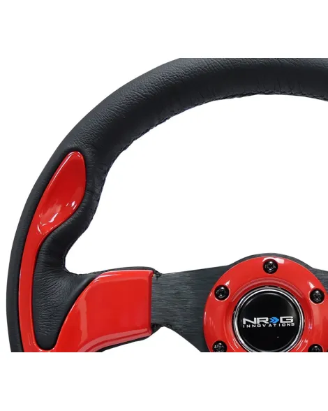 NRG Pilota Series Steering Wheel 320mm Black w/Red Trim NRG Pilota Series Steering Wheel 320mm Black w/Red Trim
