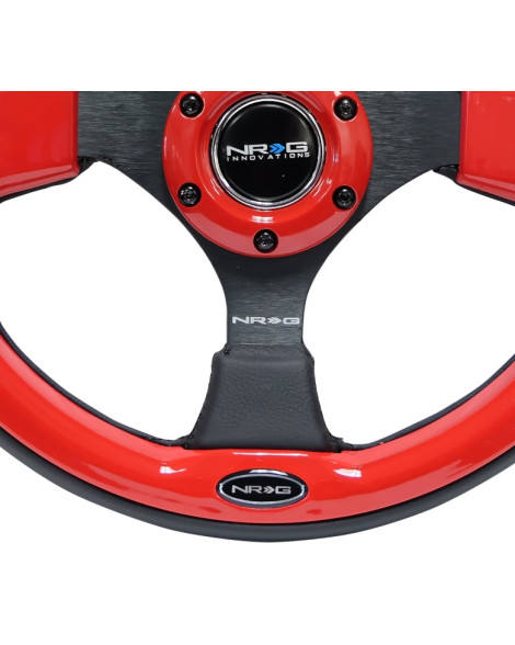 NRG Pilota Series Steering Wheel 320mm Black w/Red Trim NRG Pilota Series Steering Wheel 320mm Black w/Red Trim