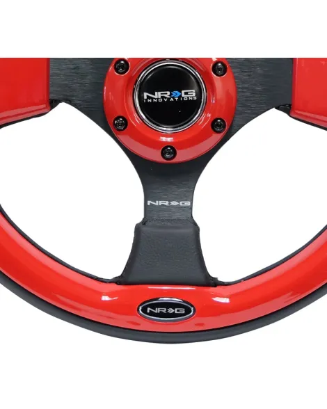 NRG Pilota Series Steering Wheel 320mm Black w/Red Trim NRG Pilota Series Steering Wheel 320mm Black w/Red Trim