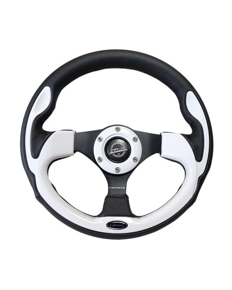 NRG Pilota Series Steering Wheel 320mm Black w/White Trim NRG Pilota Series Steering Wheel 320mm Black w/White Trim