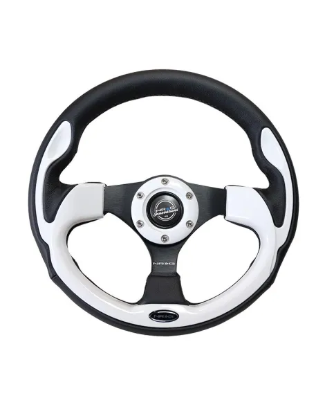 NRG Pilota Series Steering Wheel 320mm Black w/White Trim NRG Pilota Series Steering Wheel 320mm Black w/White Trim
